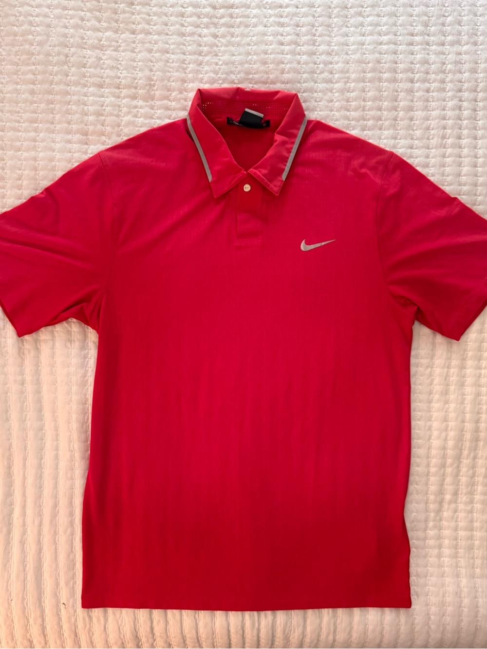 Nike red Tiger Woods Collection Dri-FIT Golf Polo shirt- Size S